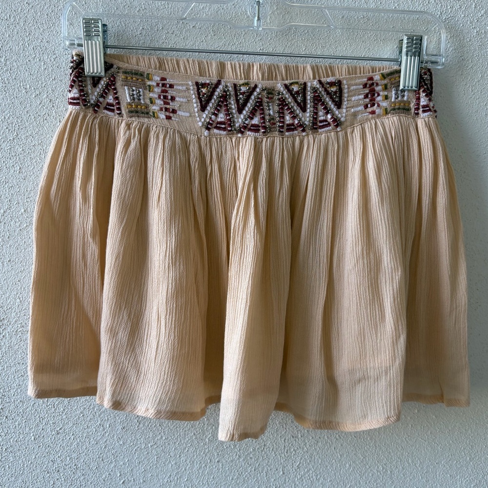 Raga Anthropologie Mini Skirt Size XS Boho Embroidered Aztec Swim Coverup‎